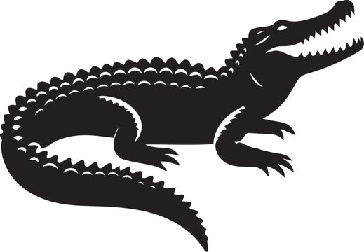 crocodile silhouette vector art.