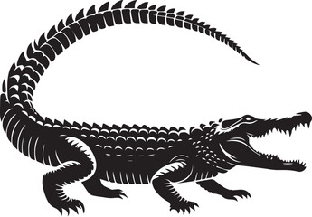 Fototapeta premium crocodile silhouette vector art.