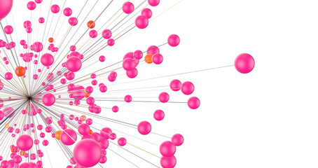 Global network. Blockchain. 3D illustration. Neural networks and artificial intelligence. Abstract