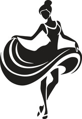 dancing woman design silhouette vector art.