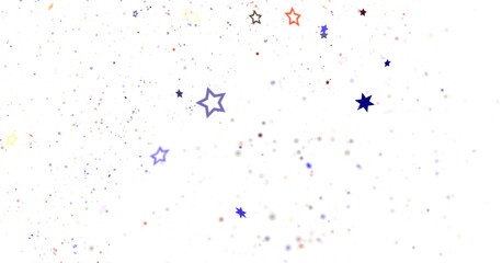 Colorful Confetti Stars on Black Background