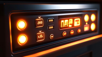 Close-up of a futuristic car dashboard