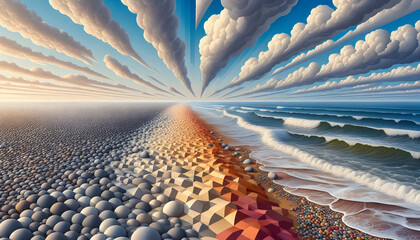 Fototapeta premium The new face of the sea : harmony between nature and modernity 