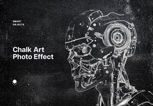Chalk Art Photo Effect Mockup