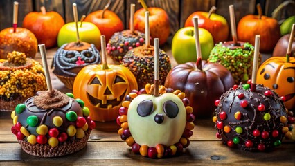 Fototapeta premium * Edible art halloween candy apple creations