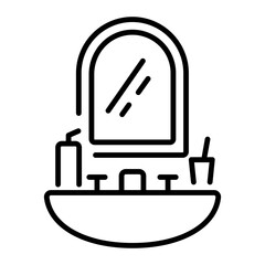 Bathroom mirror icon in outline style