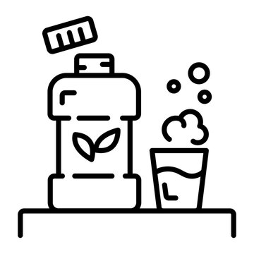 recommend clip art: Mouthwash icon in linear style
