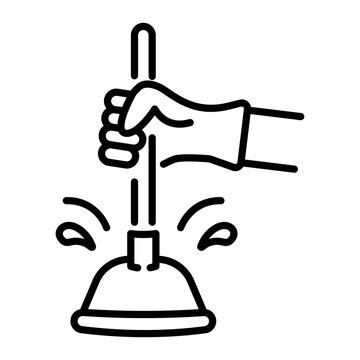 recommend clip art: A line icon of toilet plunger 