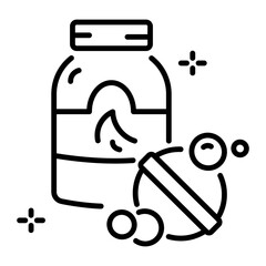 Bath salt icon in linear style