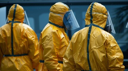 People Suiting Up in Hazmat Suits for Protection against Contamination and Infectious Threats