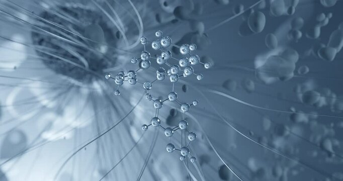 Tadalafil rotating molecular 3d structure ball-and-stick model, looped video cialis