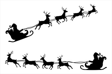 flying santa claus silhouette