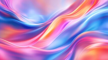 Obraz premium dynamic abstract background with smooth flowing lines in vibrant pink blue and orange hues creating a sense of motion and energy