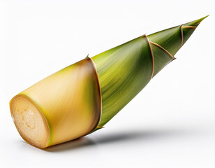 Bamboo Shoot isolated cut out white background with clipping path; no crop image