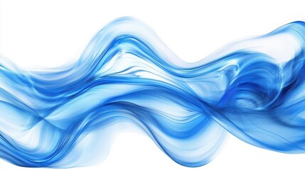 Fototapeta premium dynamic wave abstraction flowing curves of vibrant blue hues against crisp white background fluid motion frozen in time digital art with organic feel sleek modern aesthetic