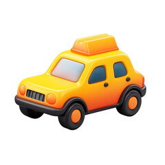 Fototapeta premium 3D Taxi Icon in Yellow to Orange Gradient on White Background