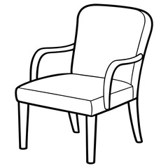 chair for sitting outline coloring book page line art drawing