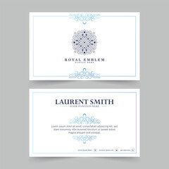 Fototapeta premium Blue ornamental logos and business cards template