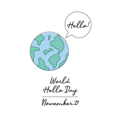 line art of World Hello Day good for World Hello Day celebrate. line art. © tarwan