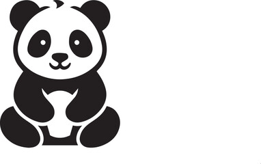 panda silhouette vector art icons and graphics..eps
