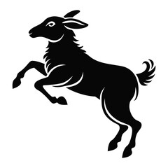 Jumping line art sheep vector, line cut sheep, silhouette vector illustration