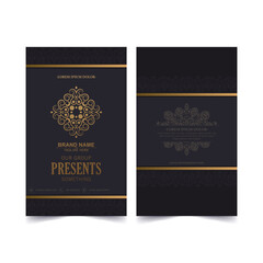 Luxury dark business card template with Ornament design