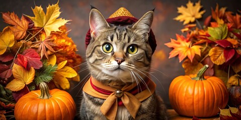 costumed cat portraits festive fall