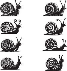 snail silhouette vector art. © Lovely