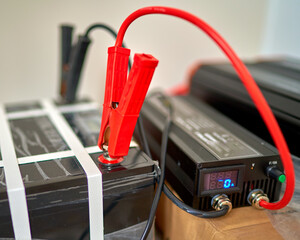 rechargeable LiFePO4 battery is charging