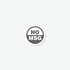 MSG free icon emblem sticker isolated on gray background