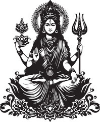 Fototapeta premium SaraswatiThakur design silhouette vector art.