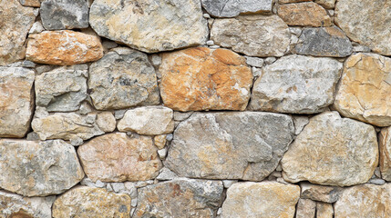 Fototapeta premium A wall made of large rocks with a brownish color