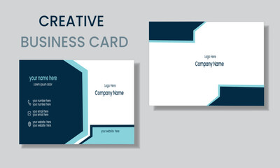  Clean minimalist double sided business card design template