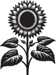 sunflower silhouette vector art.