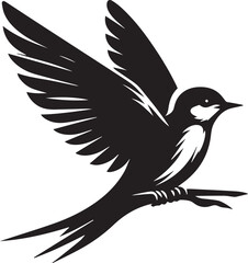 Fototapeta premium Sparrow silhouette vector illustration.