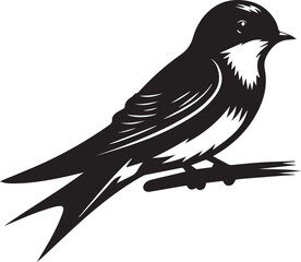 Sparrow silhouette vector illustration.