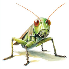 cute Cricket watercolor clipart illustration isolated