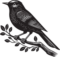 Sparrow silhouette vector illustration.