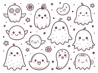 cute ghost doodle coloring pictures