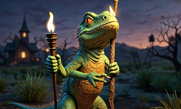 A proud and powerful lizard wizard