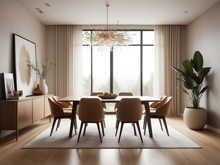 Modern Elegance: A Warm and Inviting Dining Room Design