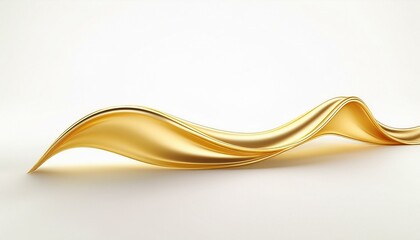 Złota fala na białym tle. Abstrakcyjne tło