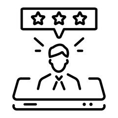 An outline icon of online customer rating  