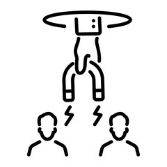 A line style icon of customer retention 