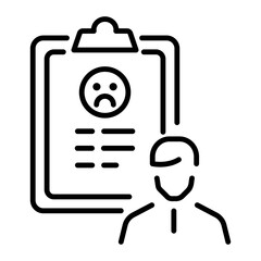 An outline style icon of customer complaint