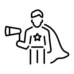 A line style icon of brand evangelist