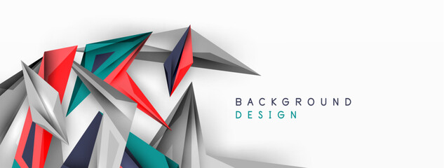 Obraz premium Minimal geometric abstract background. Low poly dynamic triangle design. Trendy techno business template for wallpaper, banner, background or landing