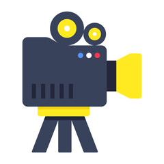A trendy design icon of video camera