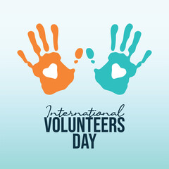 International Volunteer Day vector design template good for celebration usage. International Volunteer Day design. flat design. eps 10.