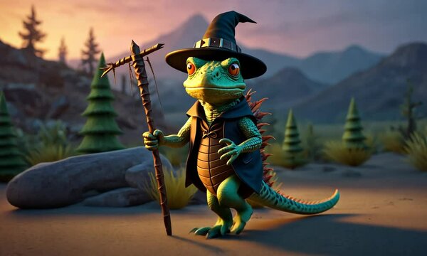 A proud and powerful lizard wizard